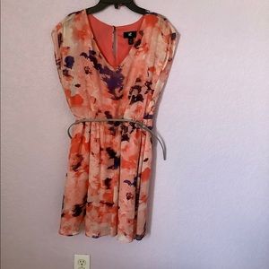 Peach and navy dress